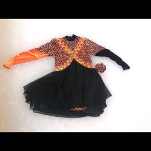 Ice skating figure skating dress cat theme